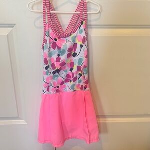 Girls Pink Floral Tank Dress